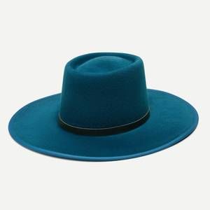 Elegant Teal Women's Hat with Black Band